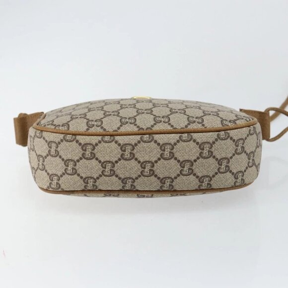 GUCCI GG PLUS Canvas Shoulder Bag PVC Leather Beige Auth th6401 - Picture 6 of 16